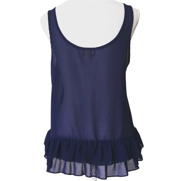 The Arte by Zenana sheer chiffon ruffled embellished tank small - Picture 4 of 8